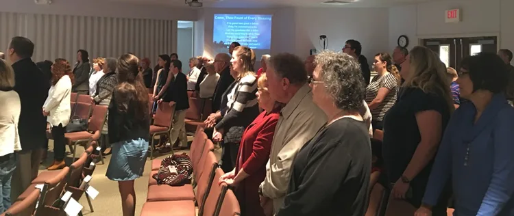 The congregation of Chenal Valley Baptist Church gathered together